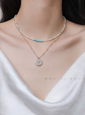 2mm极细施家小米粒珍珠项链颈链