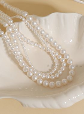 施家磨砂珍珠项链女轻奢高级感