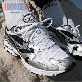 Mizuno Wave Rider 10 retro ເກີບກິລາກາງແຈ້ງທີ່ເປັນປະໂຫຍດພໍ່ແລ່ນເກີບ D1GA2