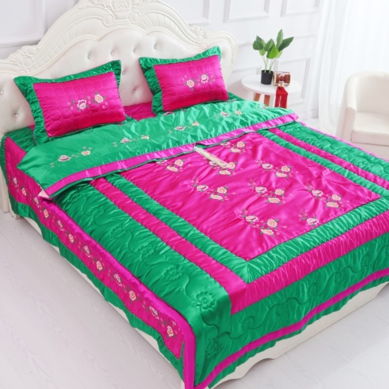 韩国外贸被贡缎纯棉被套高端家纺婚嫁喜被四件套结婚被子四季通用,淘宝优惠券,粉丝福利购,淘宝优惠卷