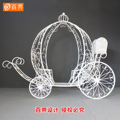 百界新款铁艺婚庆道具大型南瓜车婚礼公主车摆件户外婚纱摄影道具 - 图3