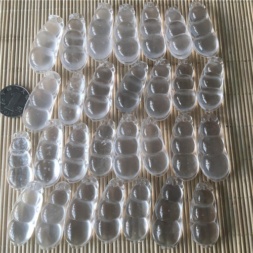 天然水沫玉中大号四季豆吊坠玻璃种起荧光水沫玉石豆角吊坠送女友 - 图1