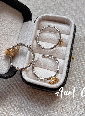 【清不退换】玫瑰花戒指女小众设计高级感珍珠指环食指戒时尚开口