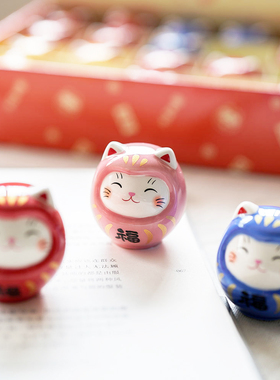 药师窑陶瓷招福开运招财猫摆件