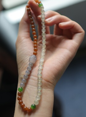 天然和田玉6mm猫眼双圈手串