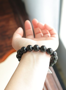 天然和田玉12mm帝王紫圆珠单圈手串精致百搭 货号16273