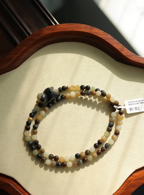 天然和田玉6mm楼兰圆珠多圈精致百搭   货号16197