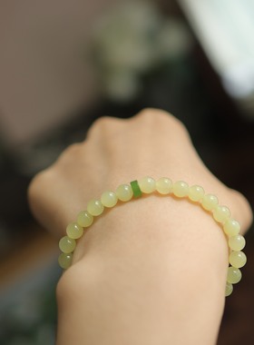 天然和田玉6mm圆珠手串百搭