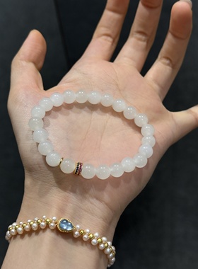 天然和田玉圆珠单圈手饰