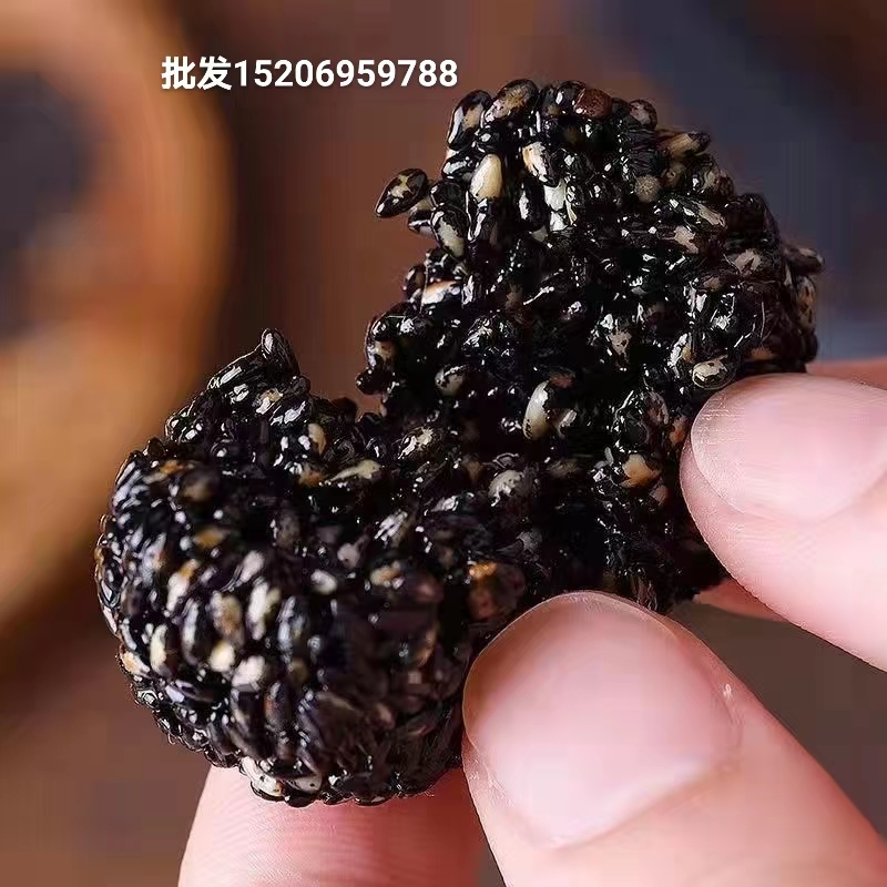 心忆美客黑芝麻丸正品九蒸九晒黑芝麻丸子纯手工熟蜂蜜黑芝麻球-图2