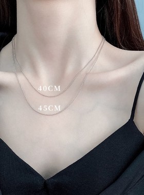 现货速发0圆珠链银项链链子无吊坠足银简约高级新款配链素链饰品