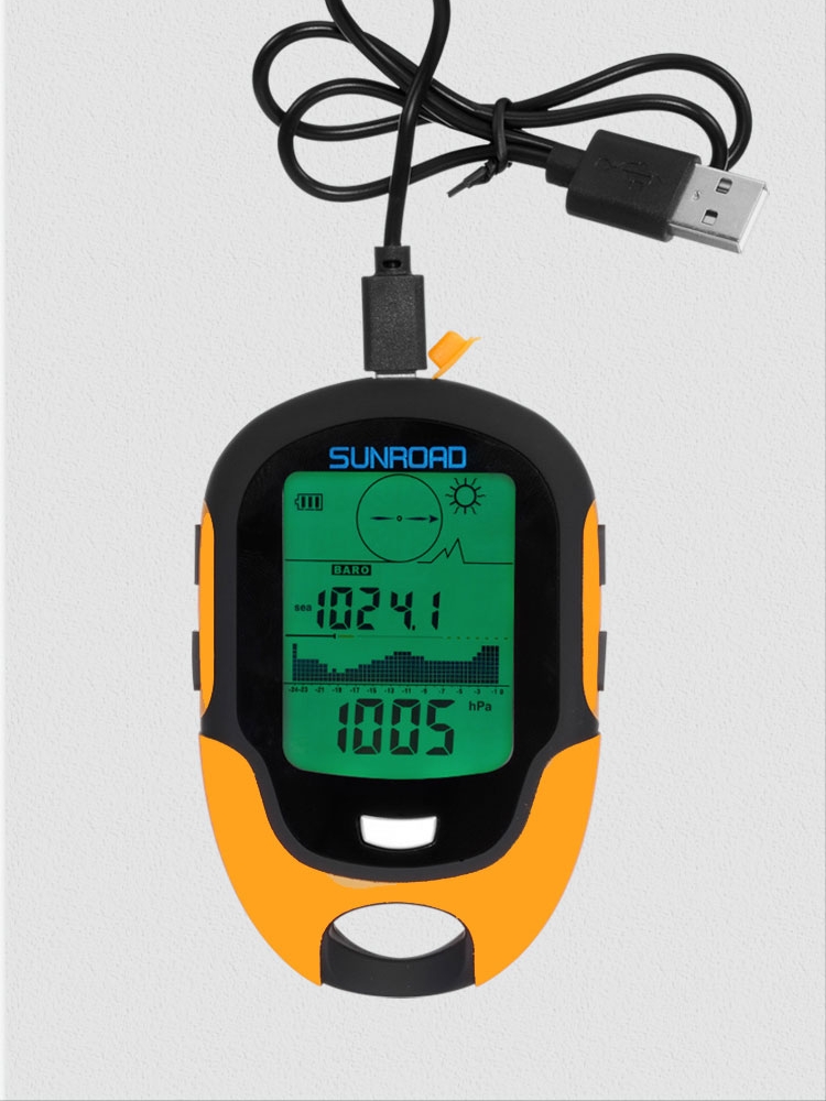 户外手持GPS北斗授时气压海拔仪高度计气压钓鱼温度指南针手电筒