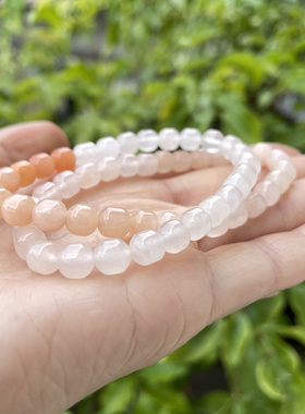 『青禾淑坊』天然金丝玉渐变双圈手串 国风古典桶珠手链