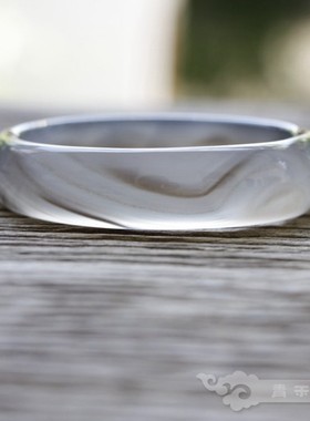 『青禾淑坊 』天然水墨玛瑙手镯 {草色烟光残照里}国风古典镯58mm