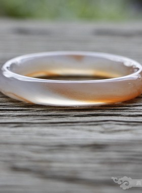 『青禾淑坊』天然玛瑙手镯 { 困人天气日初长} 国风古典圆镯 54MM