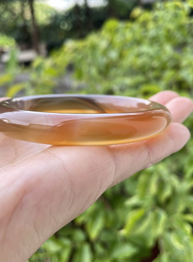 『青禾淑坊』天然玛瑙手镯 国风古典玉石圆镯 56MM