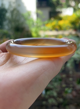 『青禾淑坊』天然玛瑙手镯  {千年化梦} 国风古典玉石圆镯 56MM