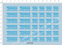 Special Water sticker for car model Terence crane engineering car (universal sign) (63422B)