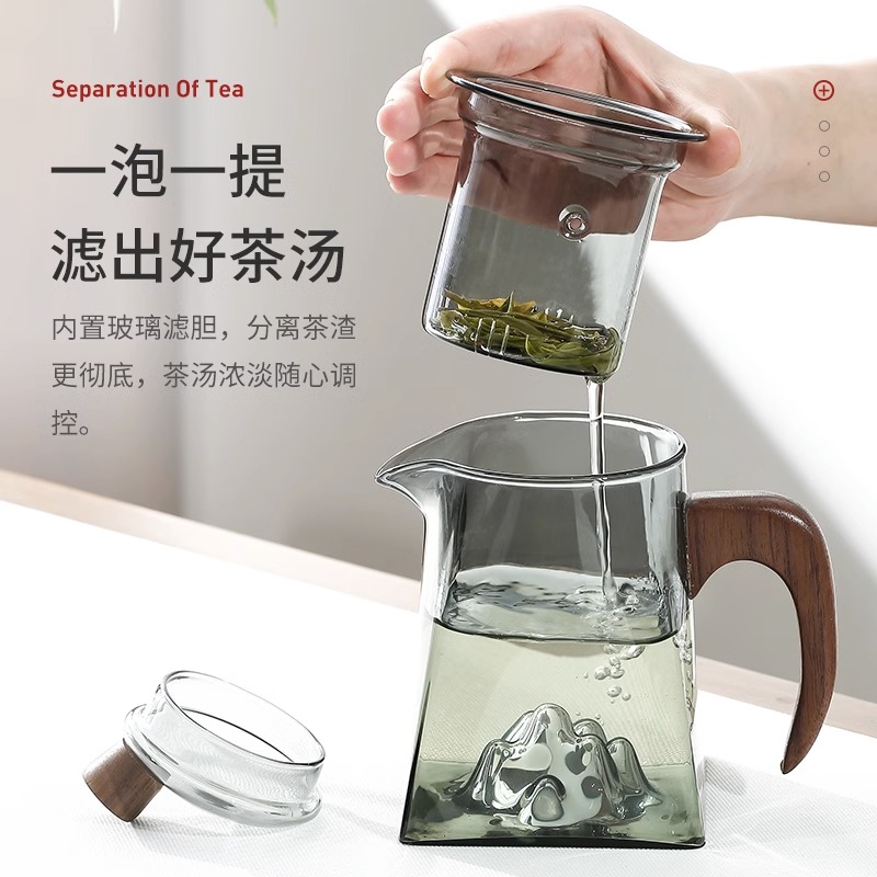 玻璃茶具套装办公室家用高档茶具套装高硼硅耐高温带盖防烫泡茶壶 - 图1