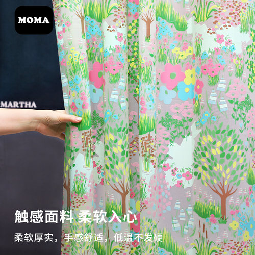 默玛EVA浴帘防水淋浴帘卫生间隔断干湿分离防霉保暖浴室莫奈花园 - 图0