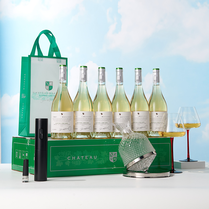 玛莎诺娅坡地半甜型13度白葡萄酒整箱6支装750ml礼盒送酒具礼品袋 - 图1