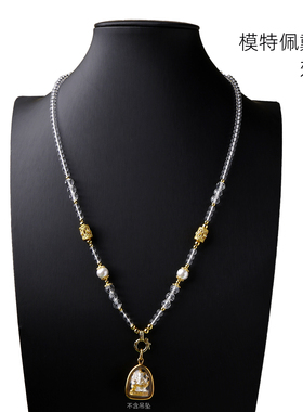 白水晶4mm佛牌链60厘米可调节