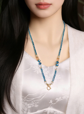 蓝炫彩宋锦吊坠挂链通用佛牌链子