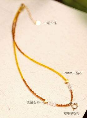 细款尖晶石小唐卡佛牌锁骨挂链