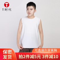 T times Canshoulder LES handsome T Sport Summer wide shoulder sleeveless loose outside wearing pure cotton vest No sense underwear bunches chest