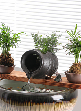 陶罐循环流水配件生态过滤DIY