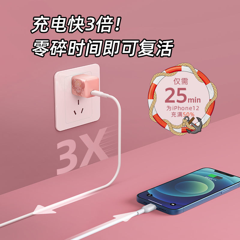 Anker安克航海王海贼王联名20W充电器PD快充头路飞乔巴适用于iPhone15Promax苹果14 13 12平板iPad-图0