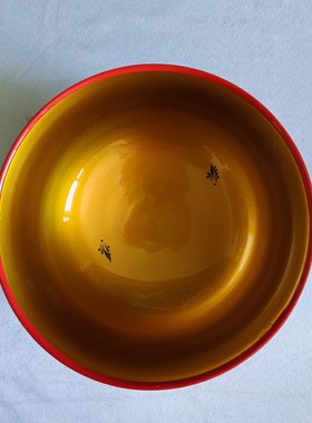 精美漆器俄罗斯民族特色大红燕尾花开口汤碗宽18厘米高9.5厘米