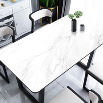 Imitation marble leather table cloth light extravagant advanced sense waterproof and oil-free anti-burn and burn-proof table tea mat Living room Home