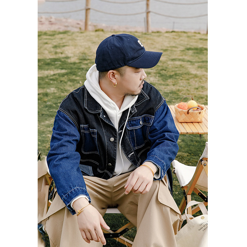 韦恩泽维尔加肥加大宽松大码潮翻领多口袋工装牛仔夹克外套男7610,淘宝优惠券,粉丝福利购,淘宝优惠卷