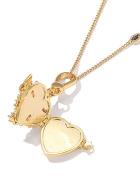 新款可爱精致珐琅彩釉蝴蝶花朵爱心吊坠可打开高级设计钥匙扣项链