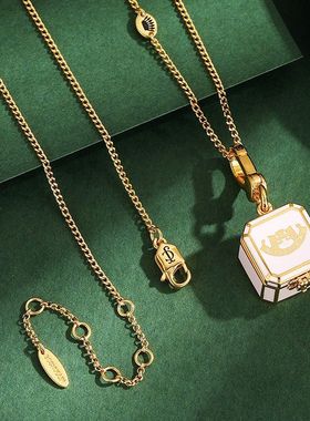 新立体珐琅彩釉可打开首饰盒吊坠可爱精致爱心锆石包挂钥匙扣项链