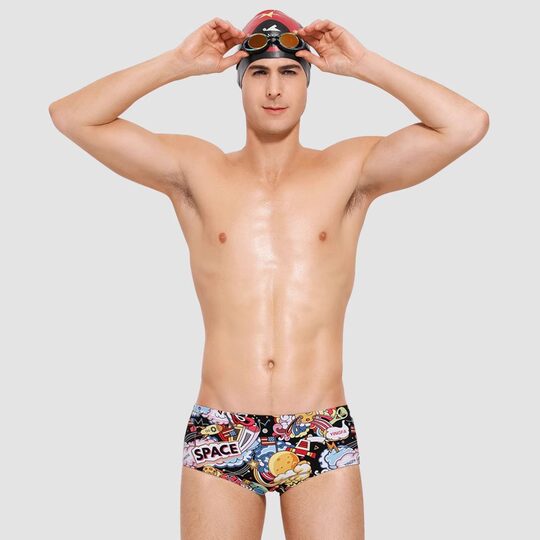 Yingfa triangle swim trunks small flat corner men's vertical stripes breathable