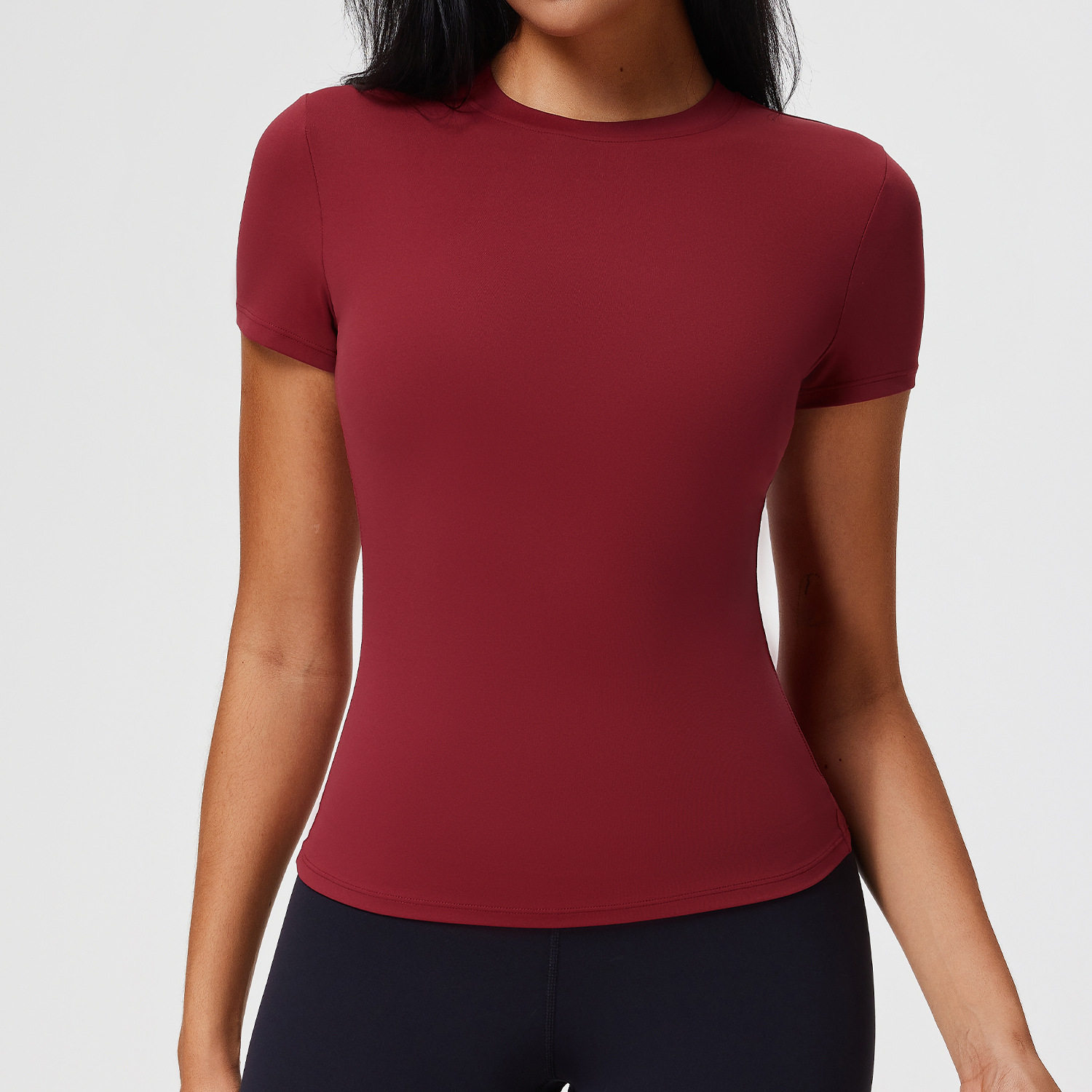 运动t恤女士短袖圆领速干弹力紧身瑜伽服健身上衣户外跑步体恤衫,淘宝优惠券,粉丝福利购,淘宝优惠卷