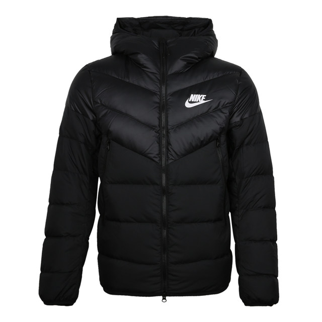 nike sportswear hooded down jacket black