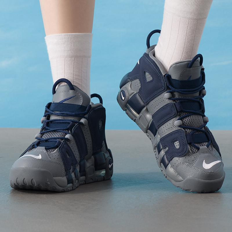 NIKE耐克童鞋女鞋秋冬新款皮蓬大AIR舒适中帮休闲鞋复古运动鞋子 - 图0