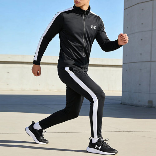 安德玛UA运动套装男2025新款立领休闲外套夹克跑步健身训练长裤 - 图1