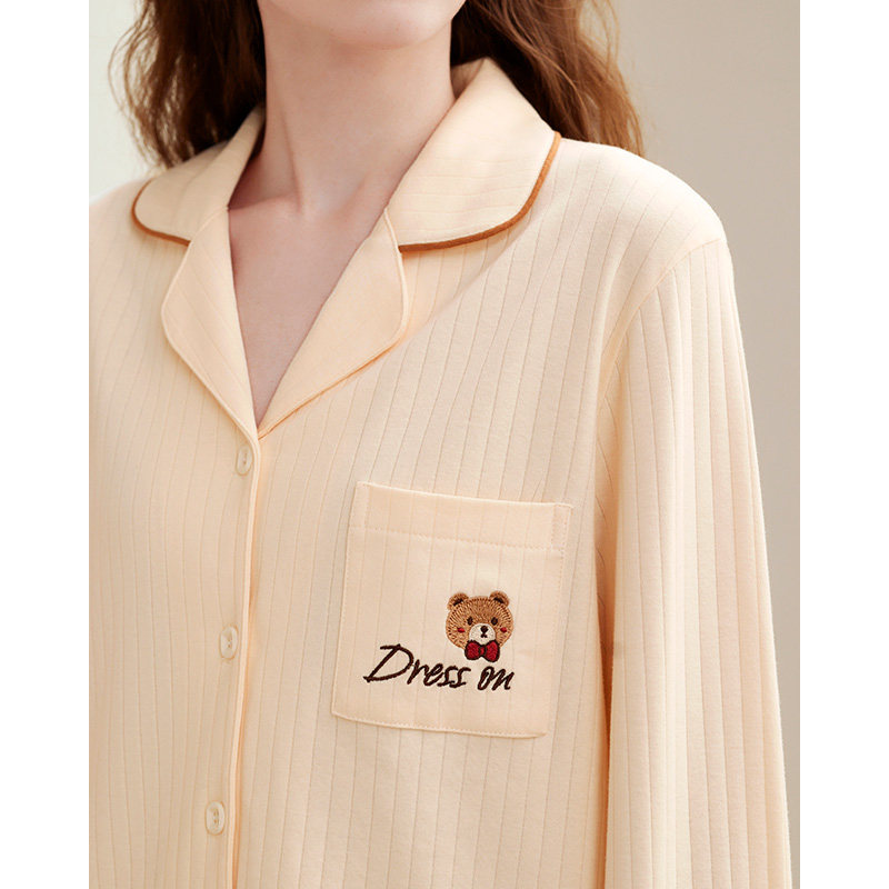 芬腾春秋款情侣纯棉长袖开衫睡衣 芬腾睡衣/家居服套装