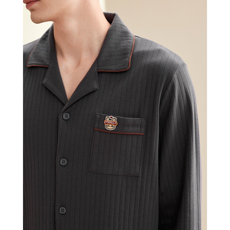 芬腾春秋款情侣纯棉长袖开衫睡衣 芬腾睡衣/家居服套装