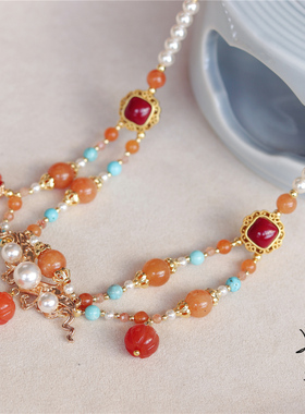 田曦薇武祯子夜归同款项链古风新中式南瓜璎珞唐国风汉服配饰百搭