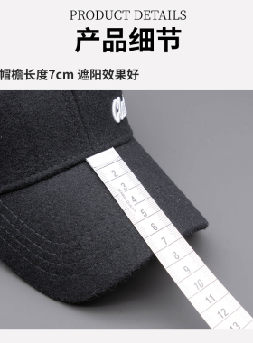 毛呢秋冬棒球帽防风遮阳帽