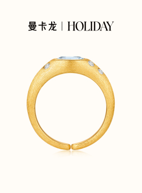 曼卡龙·HOLIDAY 月光海925银戒指 包镶尖晶石 若山石历经岁月