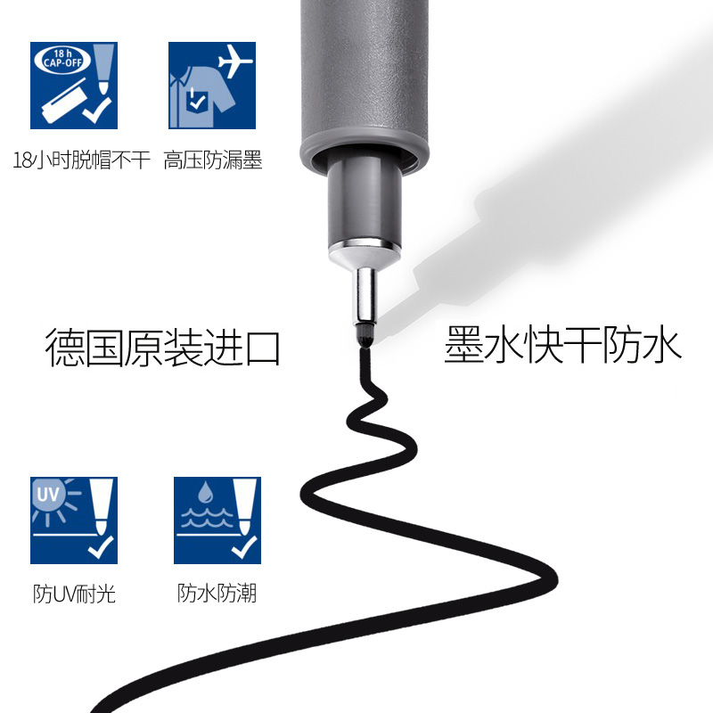 德国staedtler施德楼针管笔308手绘笔防水勾线笔美术专用彩色简笔画笔设计绘图笔速写笔水彩绘画棕色漫画针笔-图1