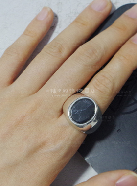 英国男士中性风大理石纹黑白戒指