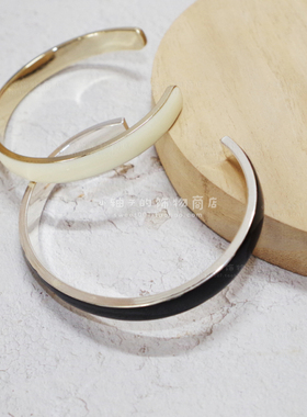 otherstories简约黑戒指手镯