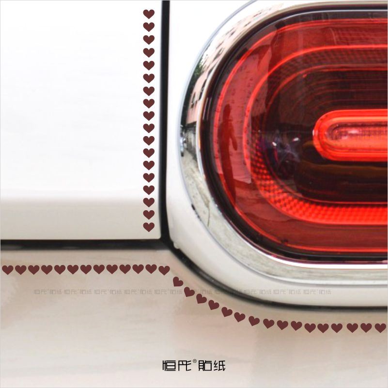 电动车汽车三轮车身装饰车身贴花边爱心星星贴纸尾灯个性创意017 - 图1